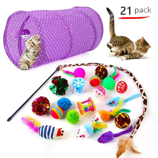 21 pcs assorted cat toys
