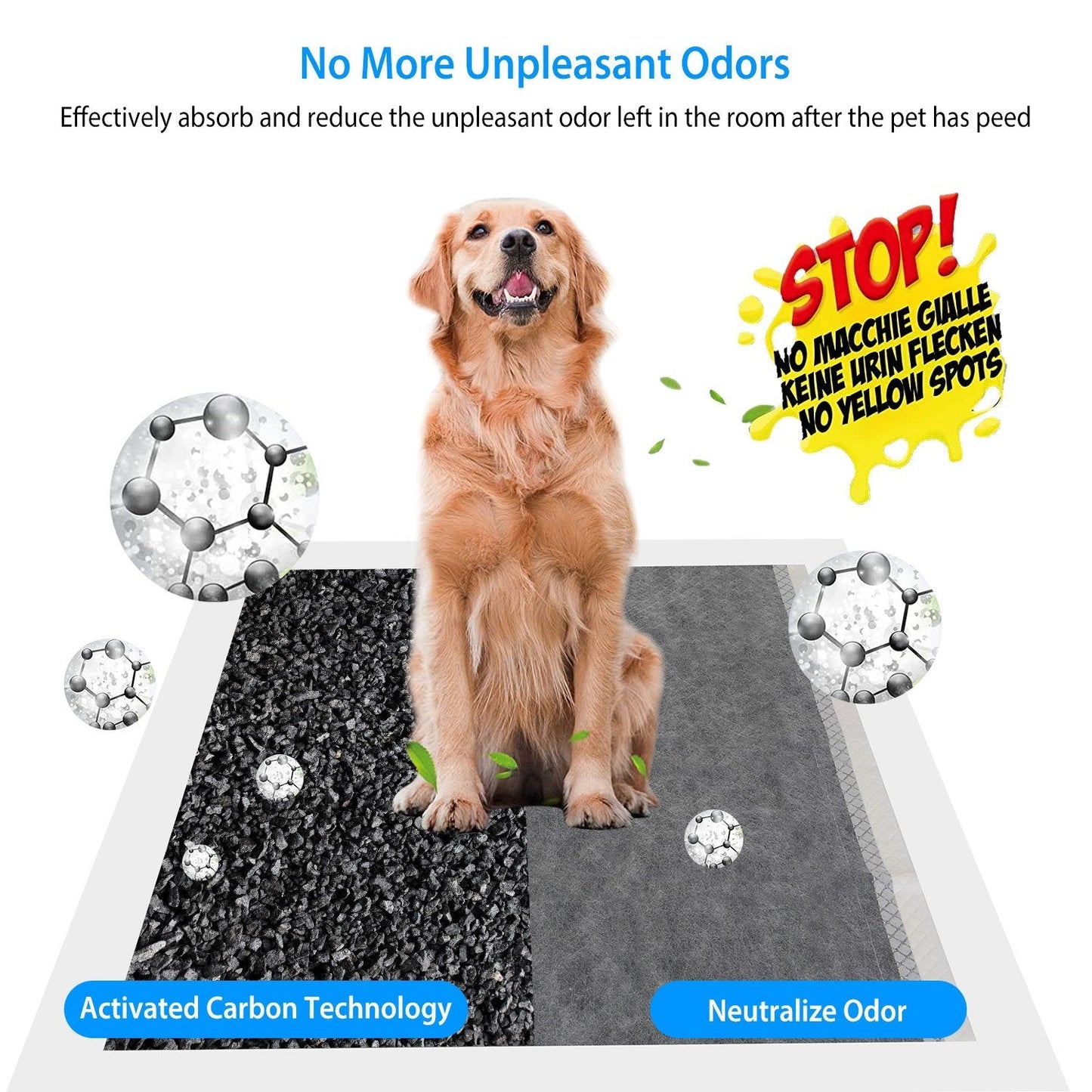 100Pcs Dog Pee Training Pads Super Absorbent Leak-proof Quick Dry Pet